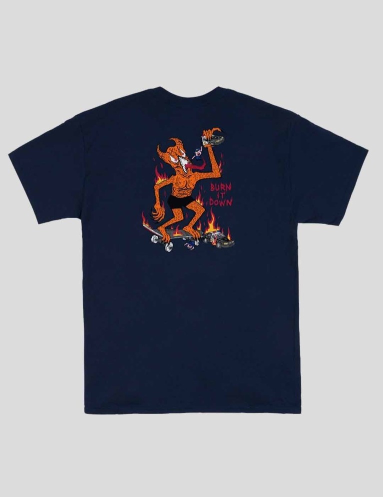 T-shirt THRASHER burn it down tee navy